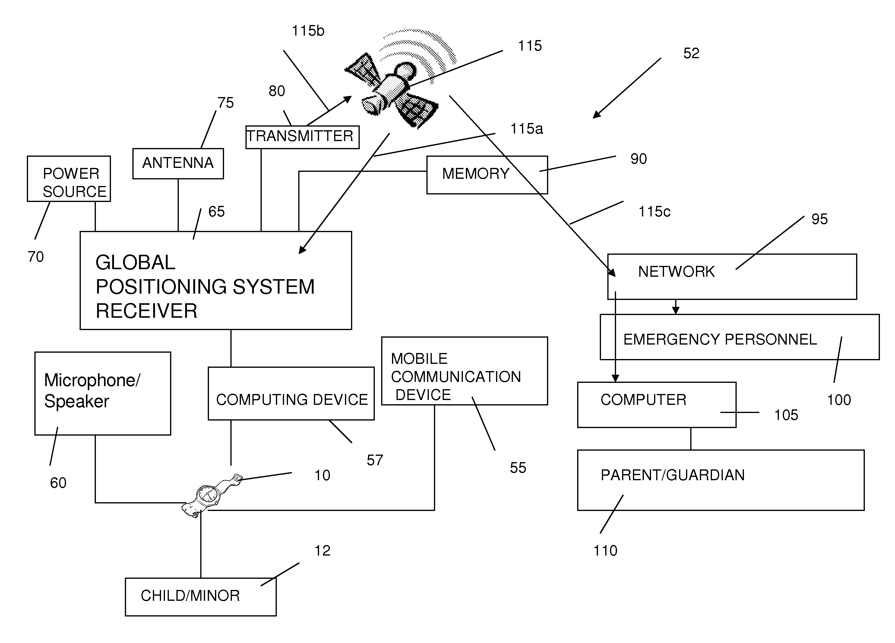 Personal locator device for a child having an integrated mobile communication device that qualifies to be carried in an educational setting