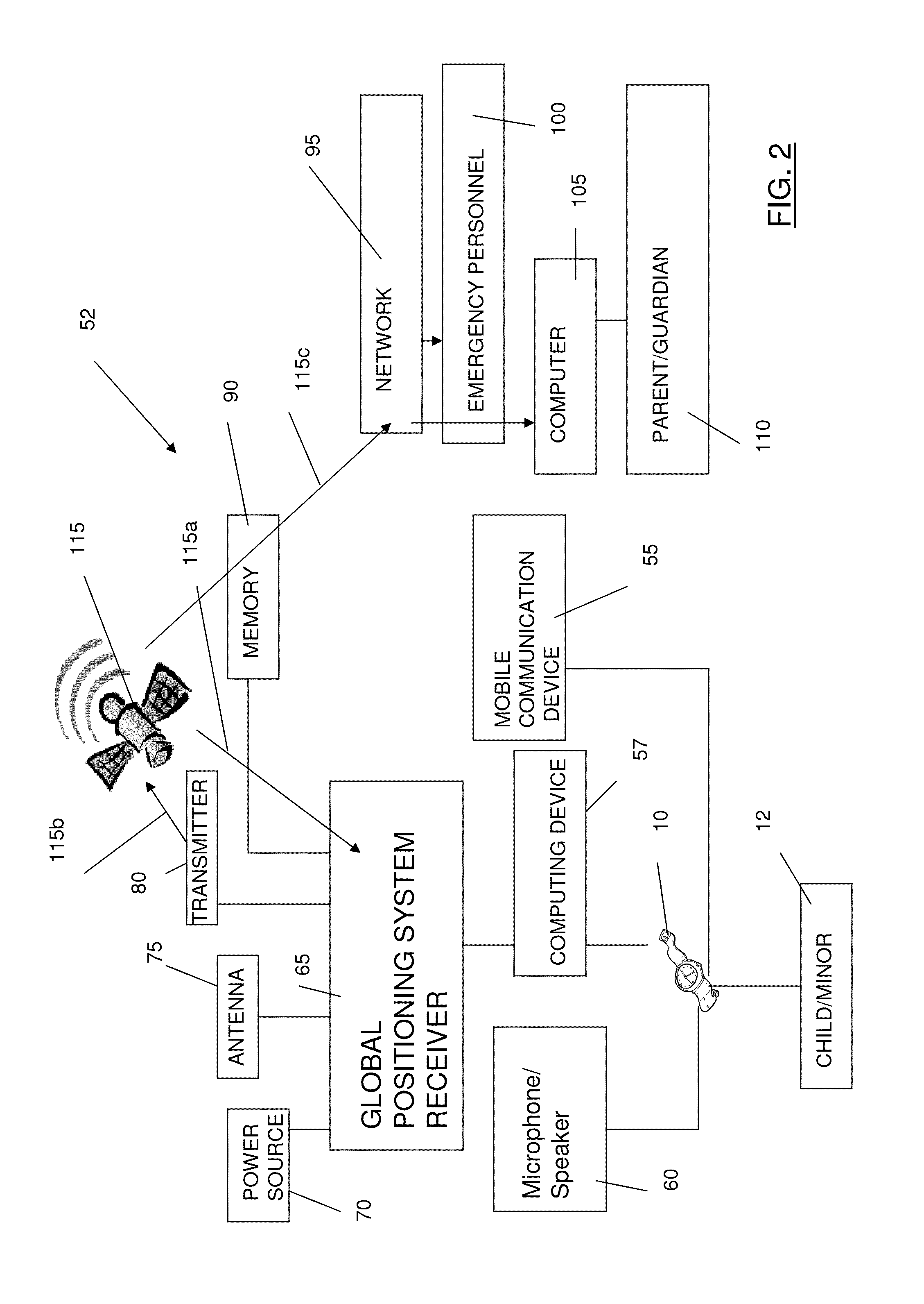 Personal locator device for a child having an integrated mobile communication device that qualifies to be carried in an educational setting