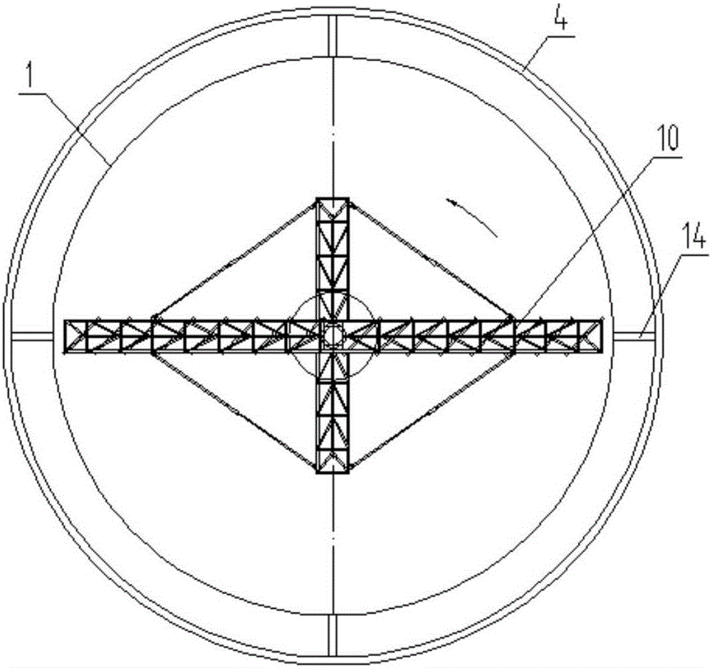 Settling tank for continuous separation of wet phosphoric acid solid content