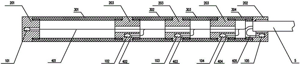 Multi-segment temperature sensor and preparation method thereof