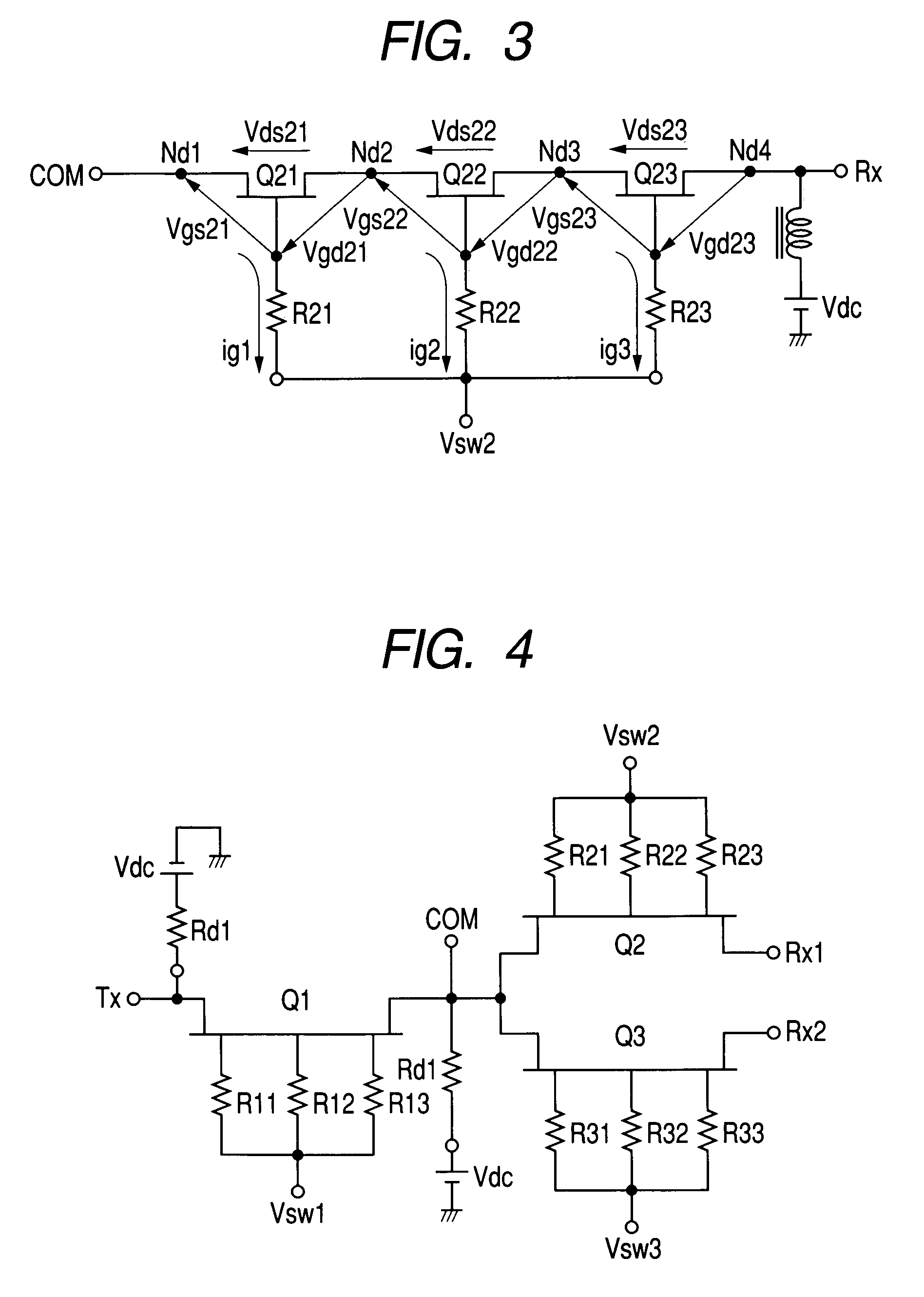 Electric component for communication device and semiconductor device for switching transmission and reception