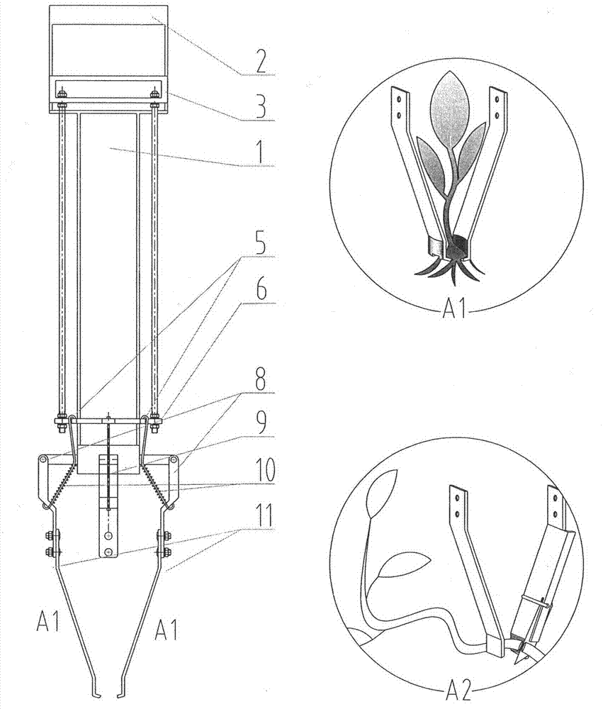 Dry-land seedling and weed pulling/planting device