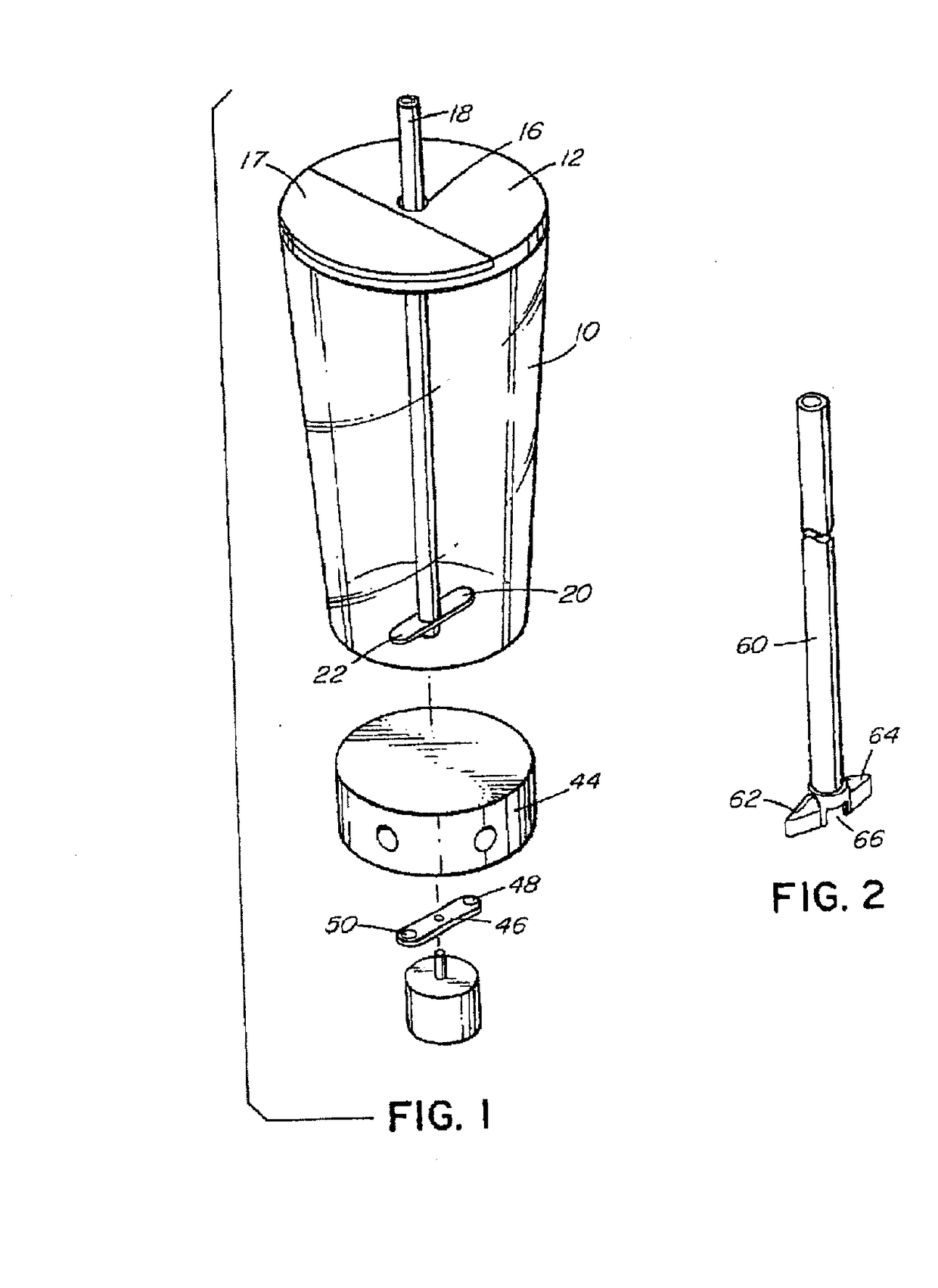 Magnetically actuated mixing and drinking straw