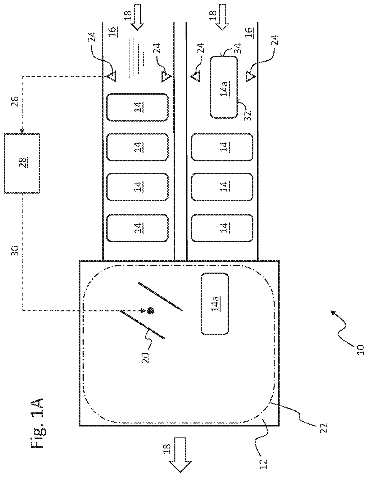 Device and method for the treatment and/or handling of piece goods moved in at least one row