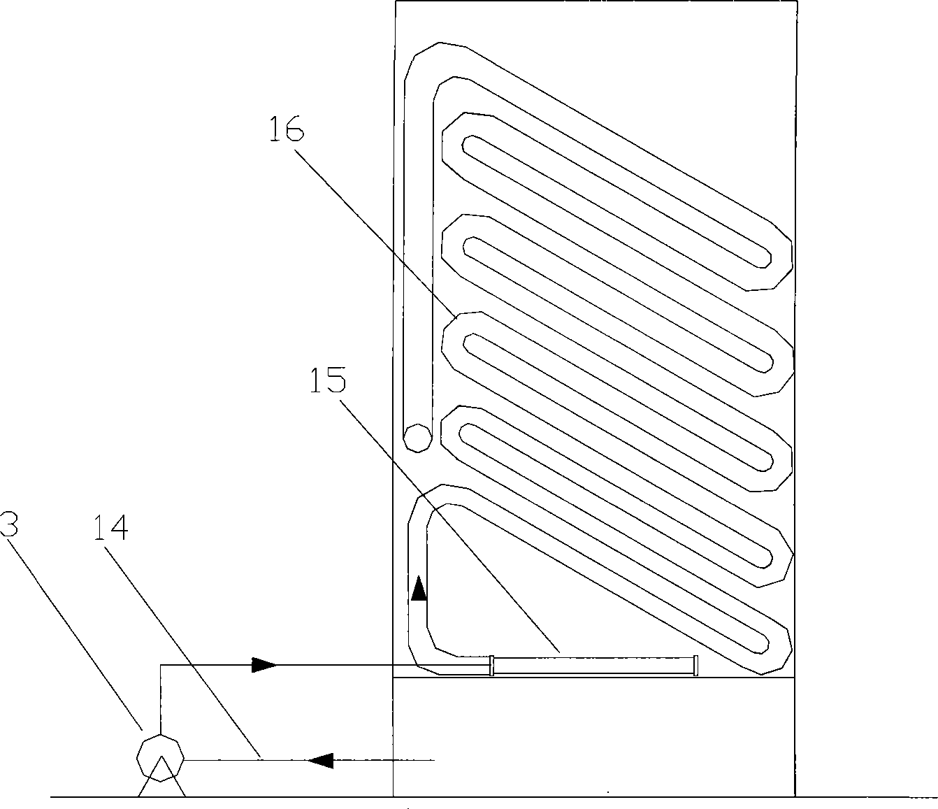 Aggregation sinking and emerging treatment device for oilfield produced waste water