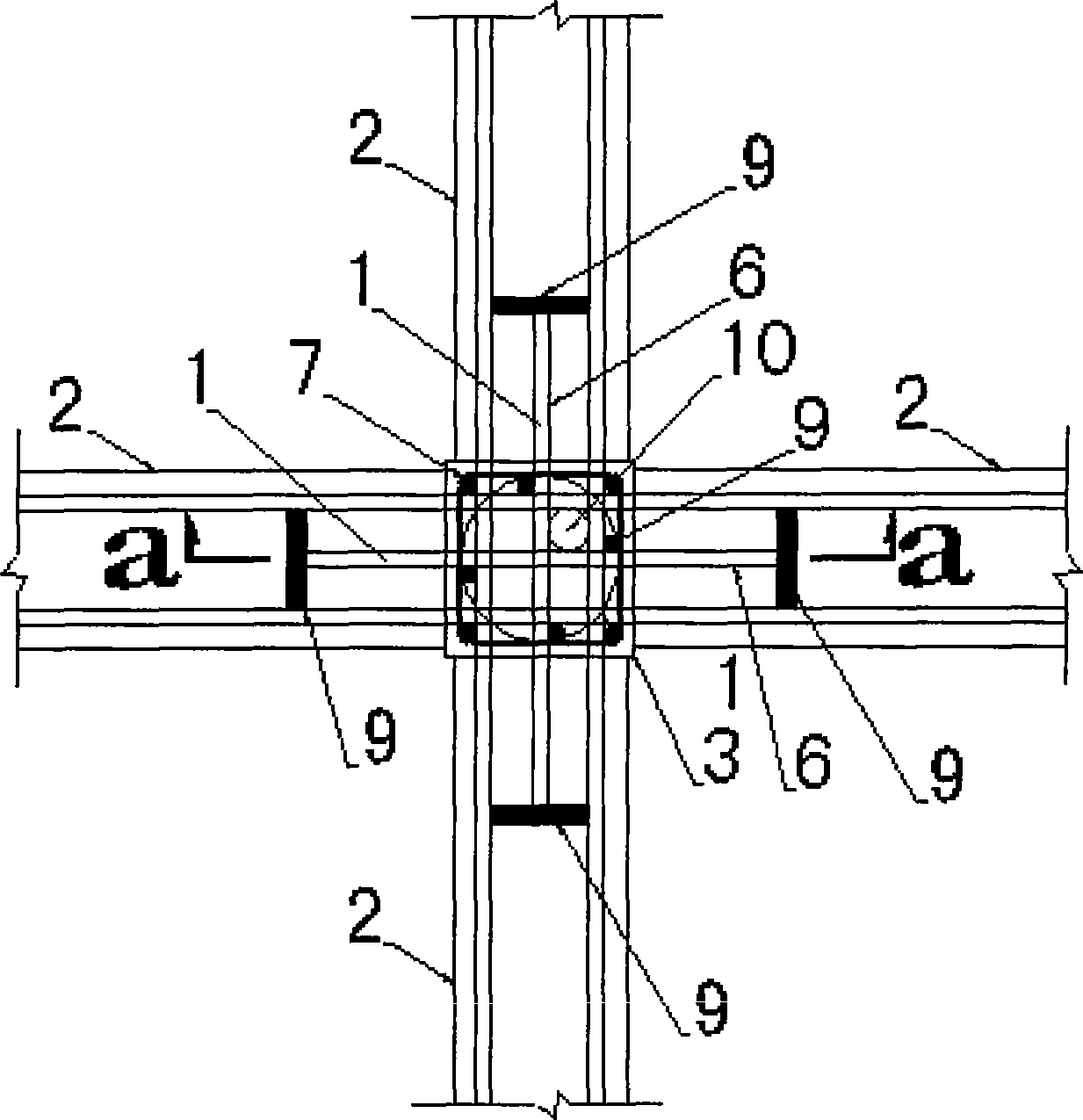 Assembly node and construction method of prefabricated hollow beam and column