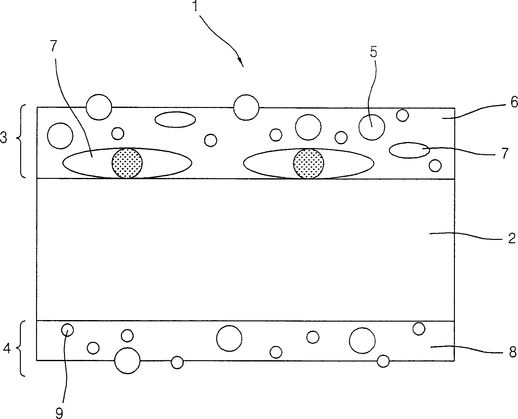 Light-diffusing film having pores