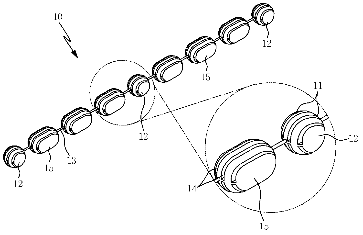 Underwear having air permeability and temperature adjustment functions