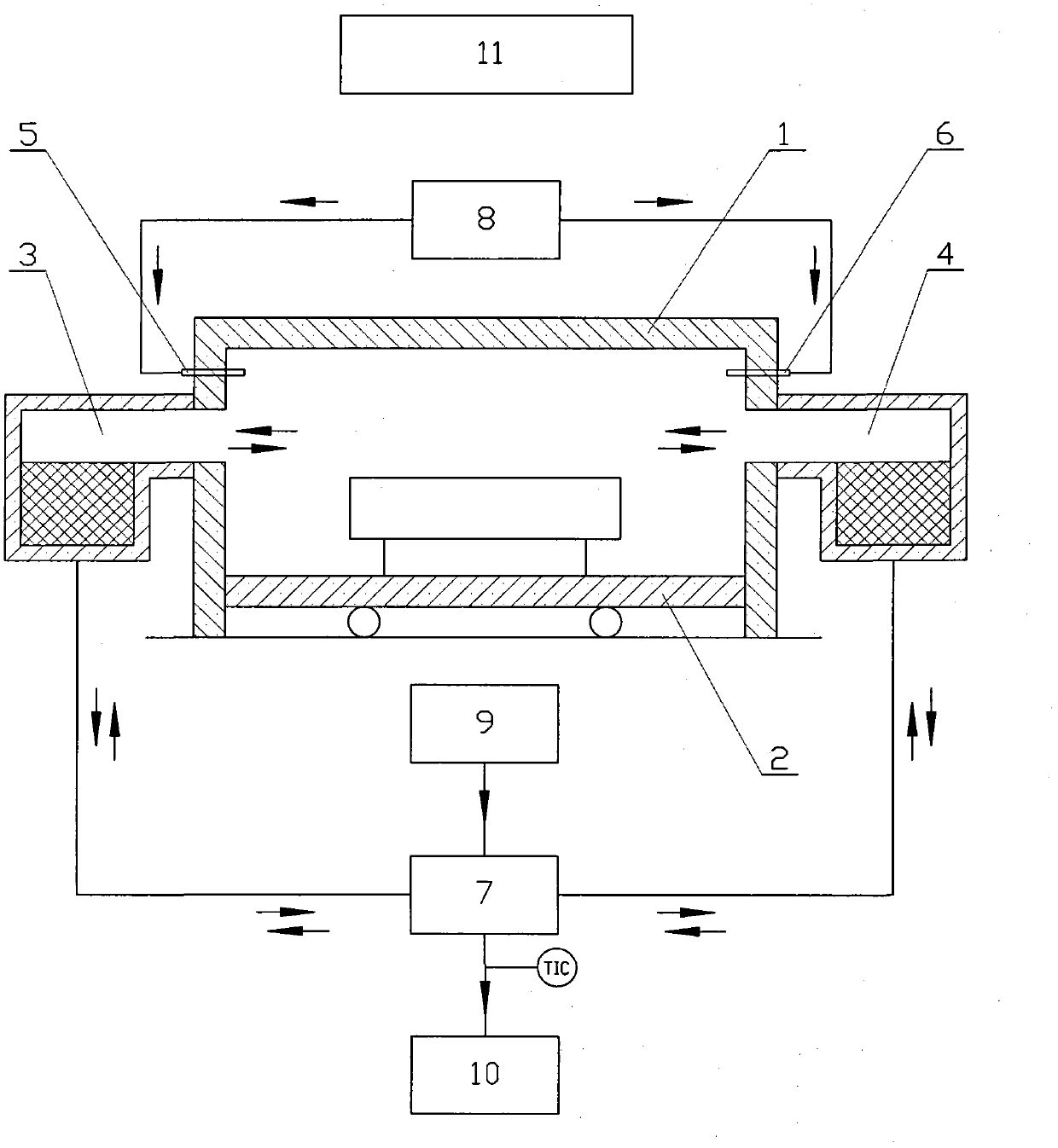 Regenerative high-temperature air combustion energy-saving environment-friendly shuttle-type kiln