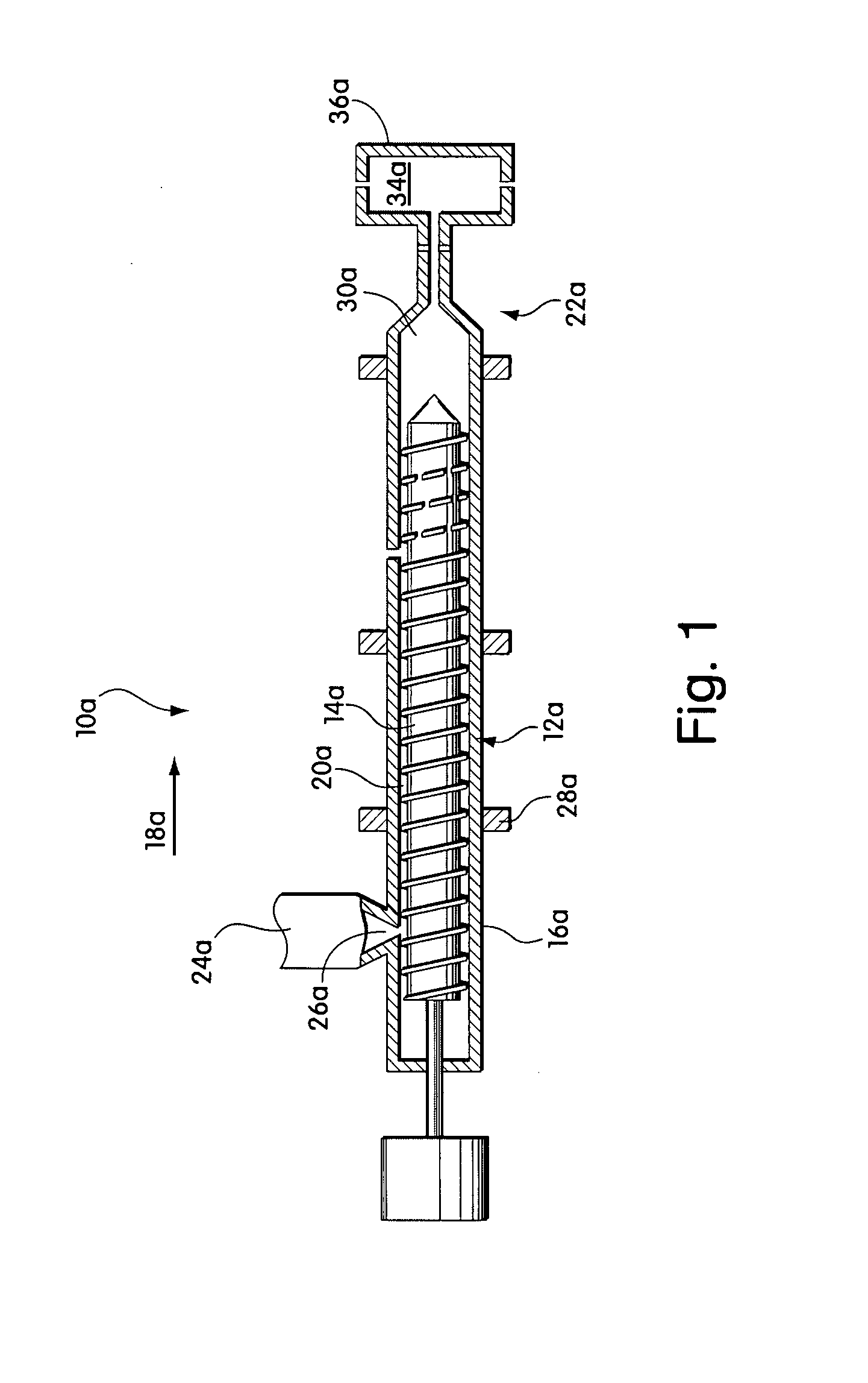 Polymer processing systems including screws