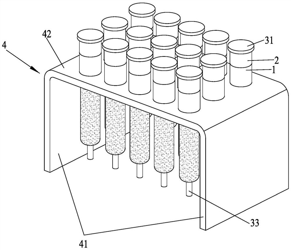 Treatment process for improving PUR reaction type hot melt adhesive production yield and jig thereof