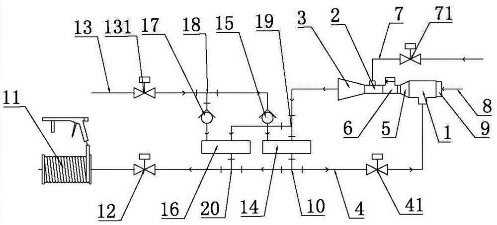 Flow pipeline for fire engine