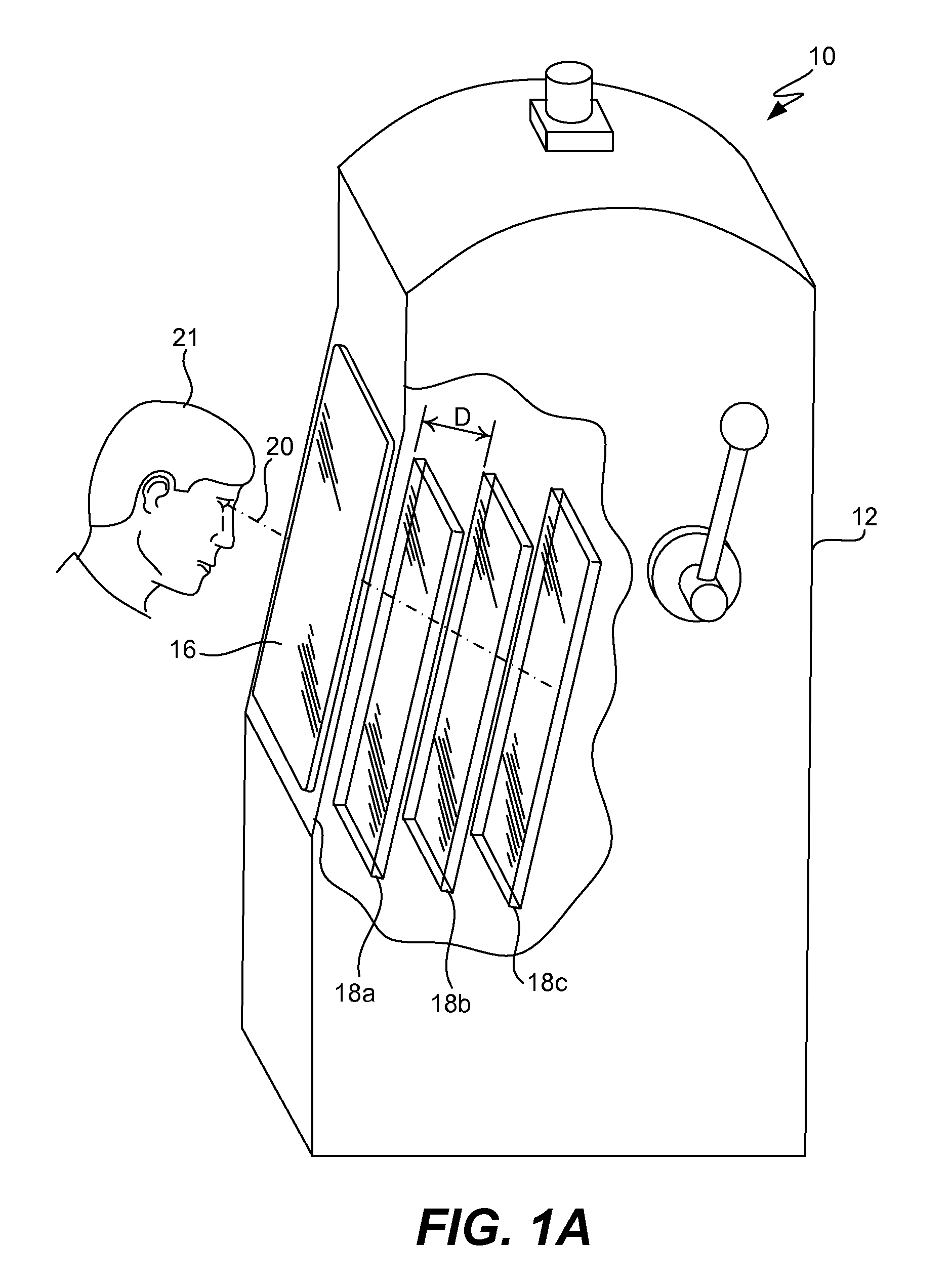 Gaming machine with layered displays