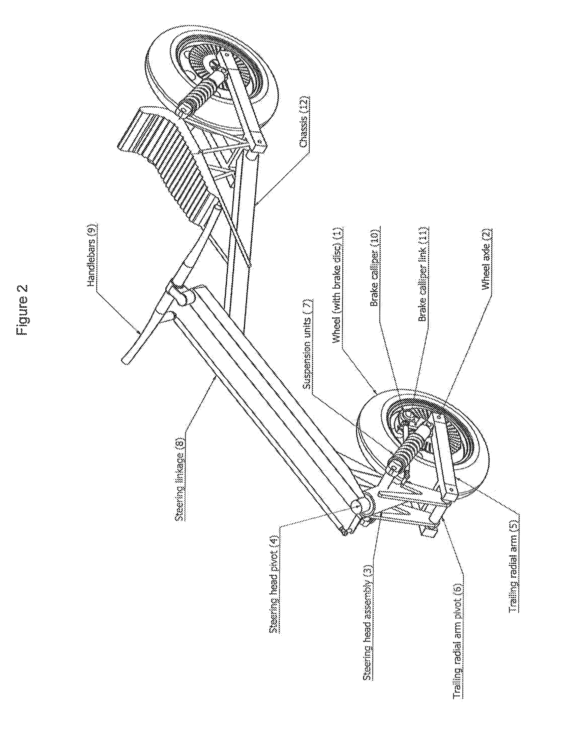 Motorbike steering and suspension system