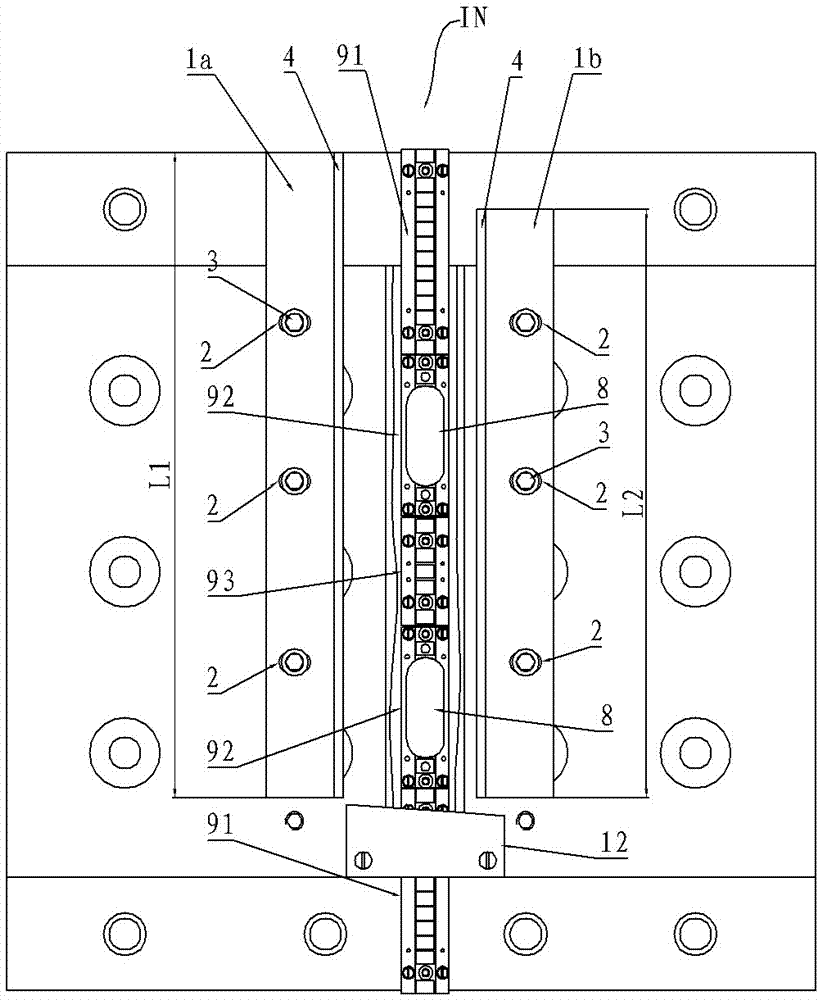 Blade guide rolling device for static frequency detection of large blades