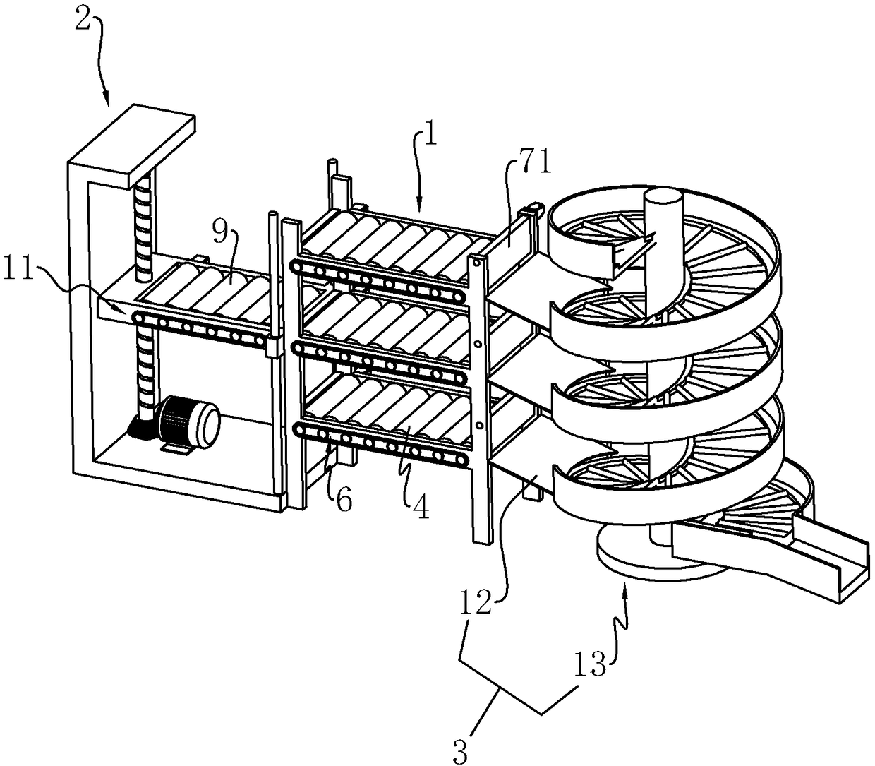 Warehouse goods storage device