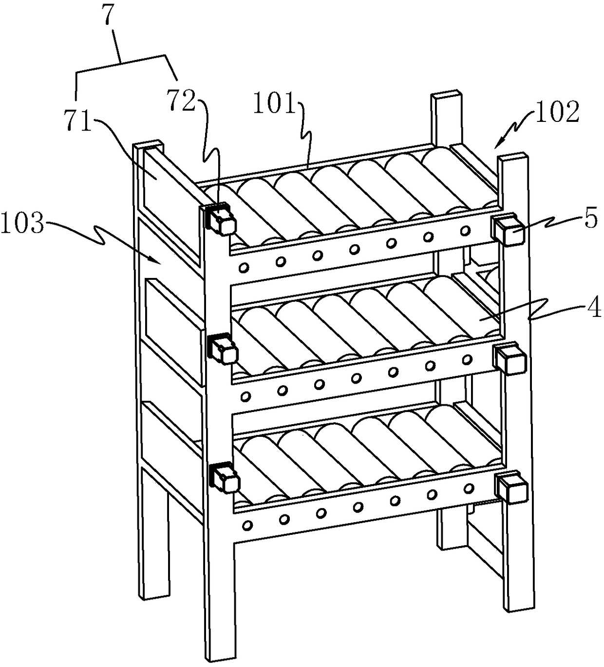 Warehouse goods storage device