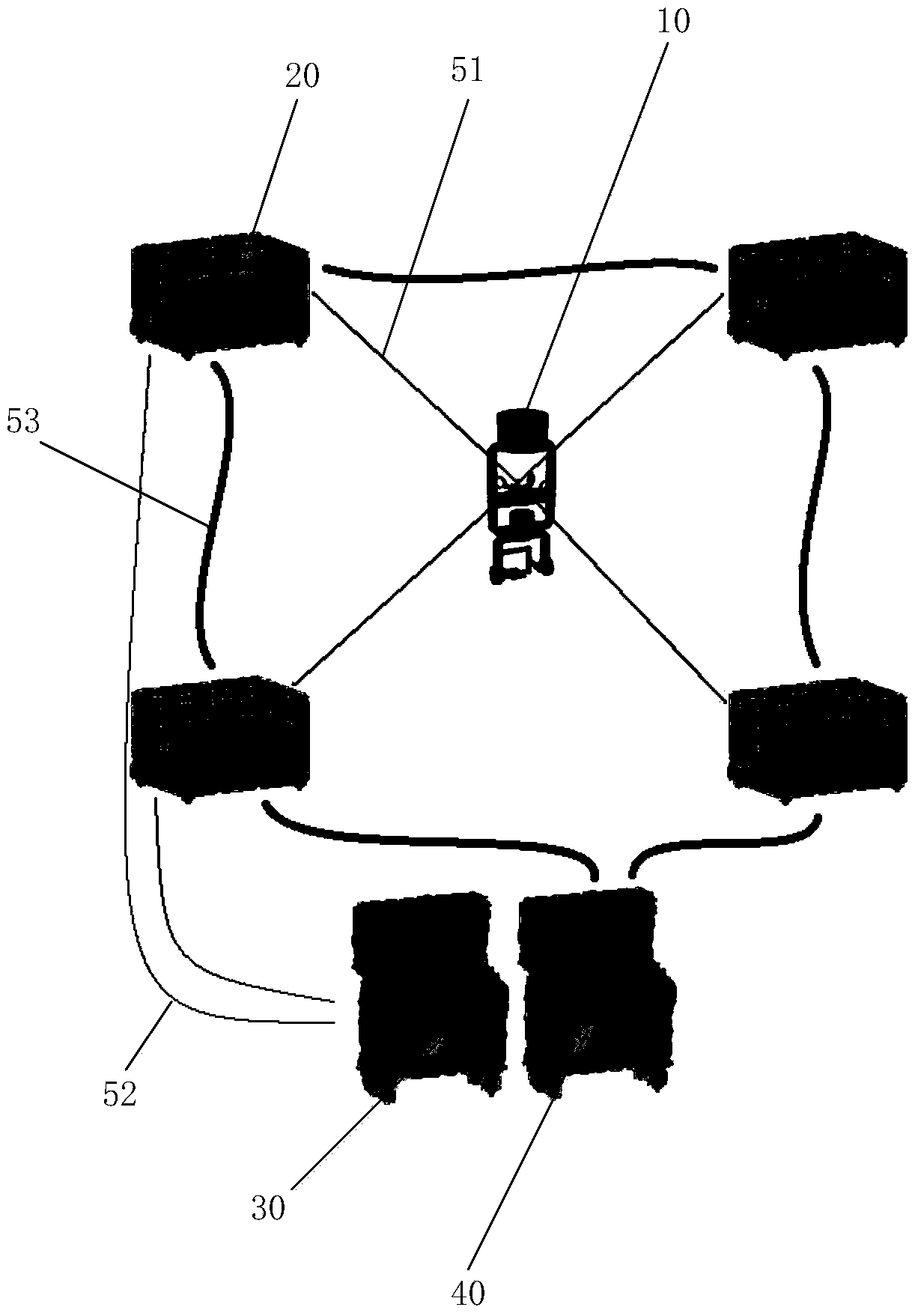 Three-dimension cable shooting platform and three-dimension cable shooting system using the platform