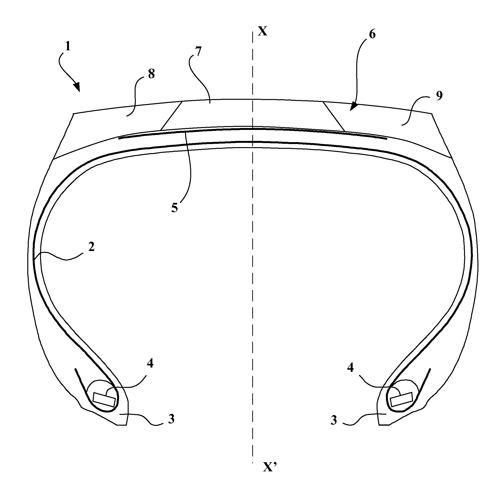 Tire comprising a tread formed by multiple elastomer blends