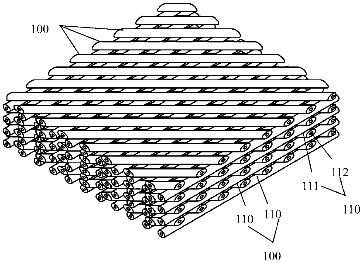 Silicone-rubber porous material array with elastic hollow fibers and preparing method thereof