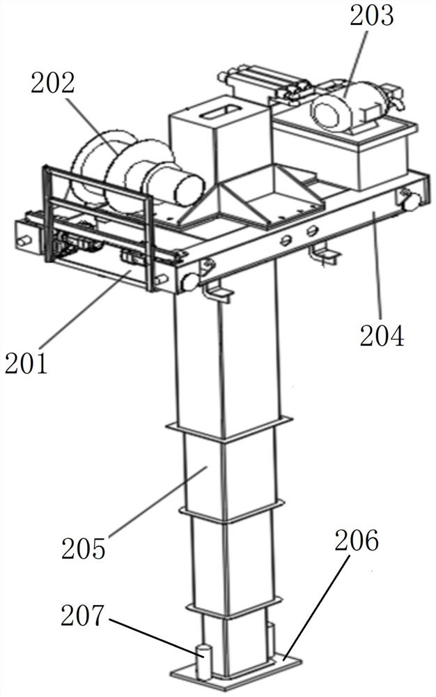 Mechanical anti-swing bridge crane for transferring and cleaning distillers' grains