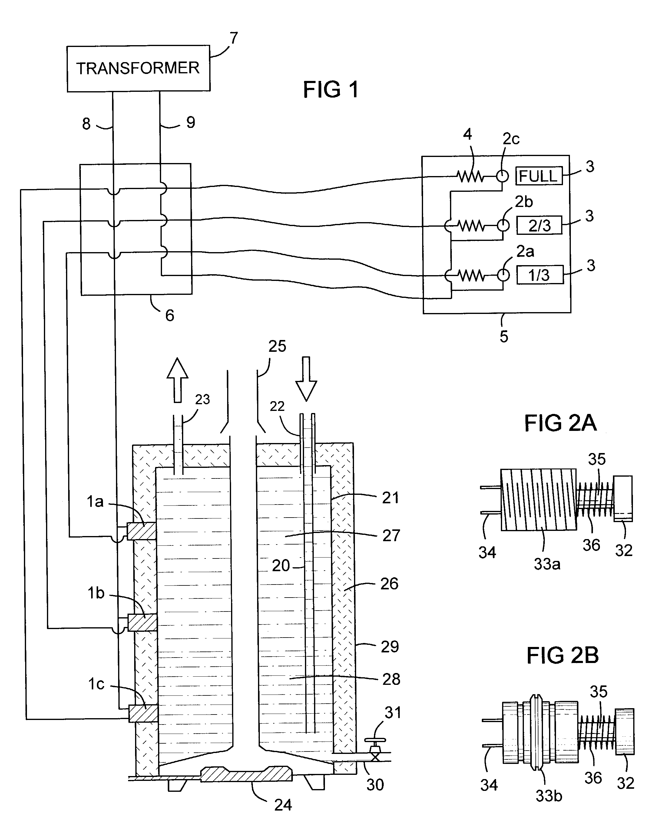 Stratified hot water heated depth display system