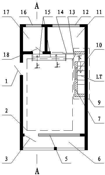 Residential building with rich spatial levels and avoiding from floor noise effects