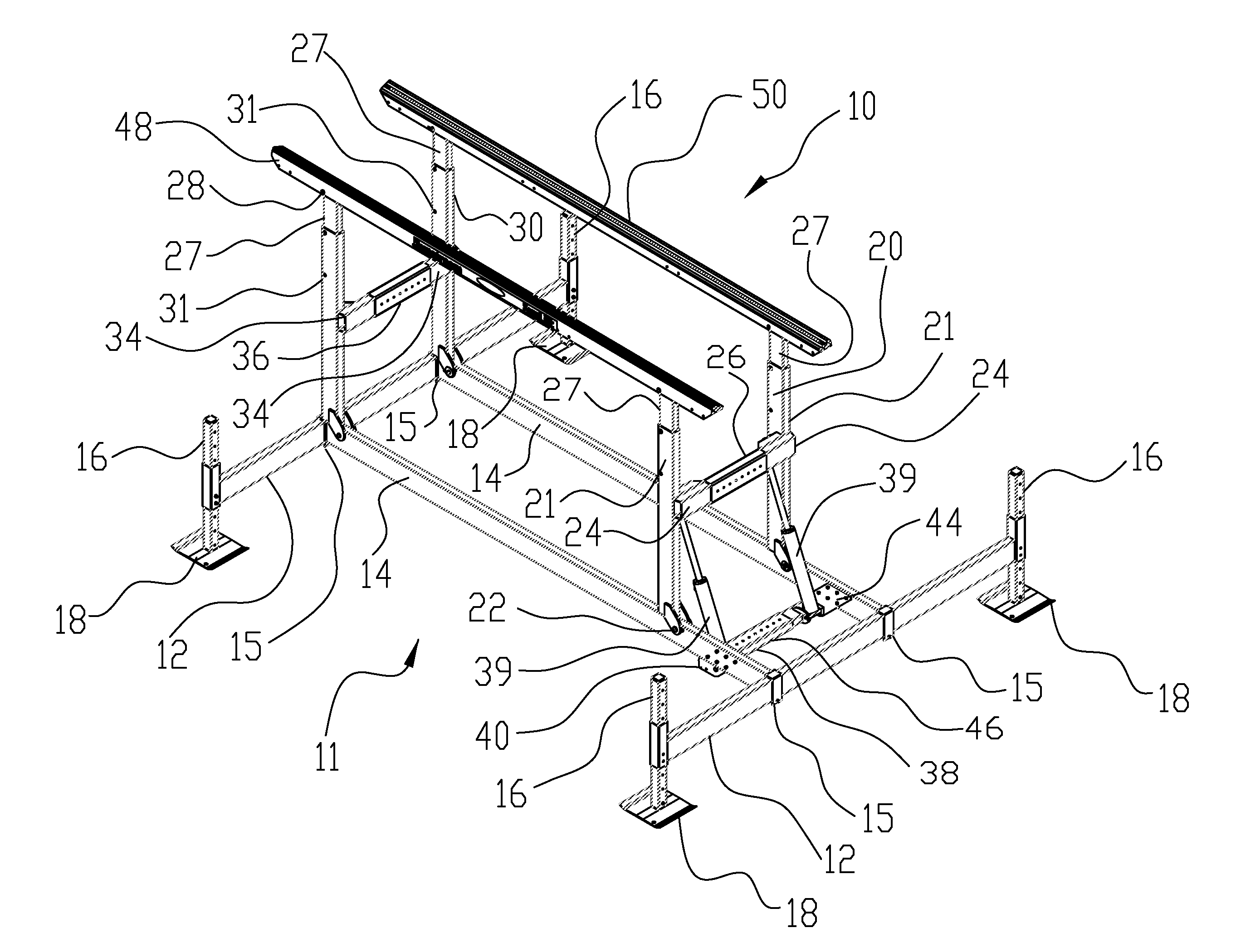 Adjustable width watercraft lift