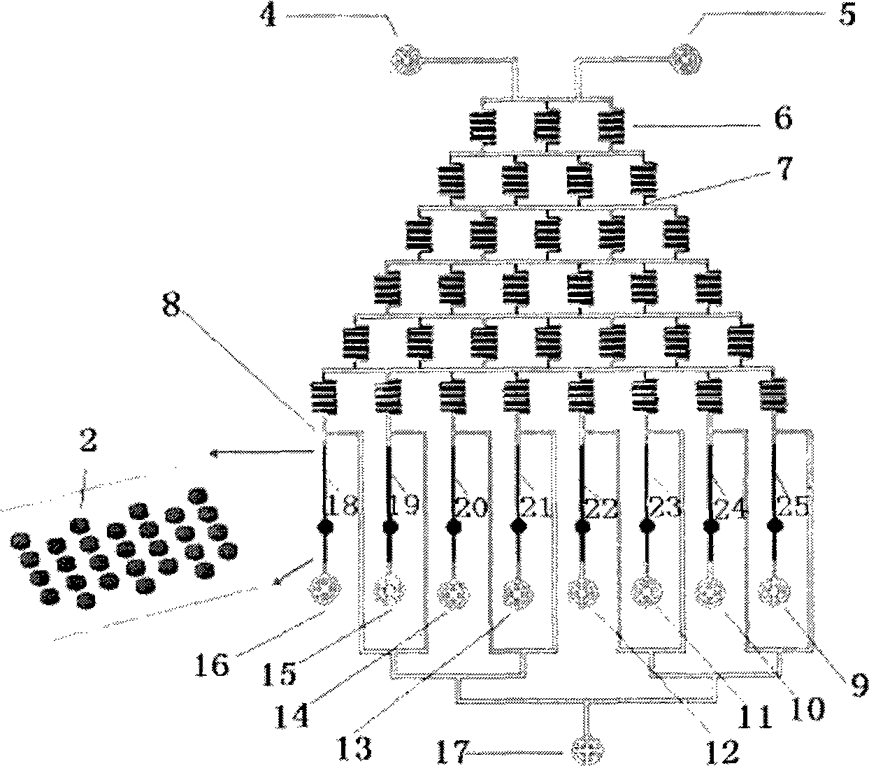 Valveless micro-flow control gradient real-time reaction chip and reaction control method