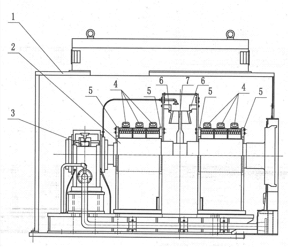 A method for reducing the temperature rise of half-speed high-current collector ring device