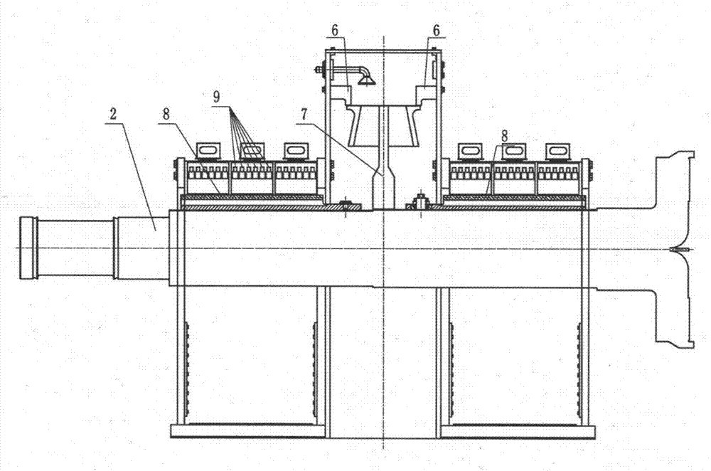 A method for reducing the temperature rise of half-speed high-current collector ring device