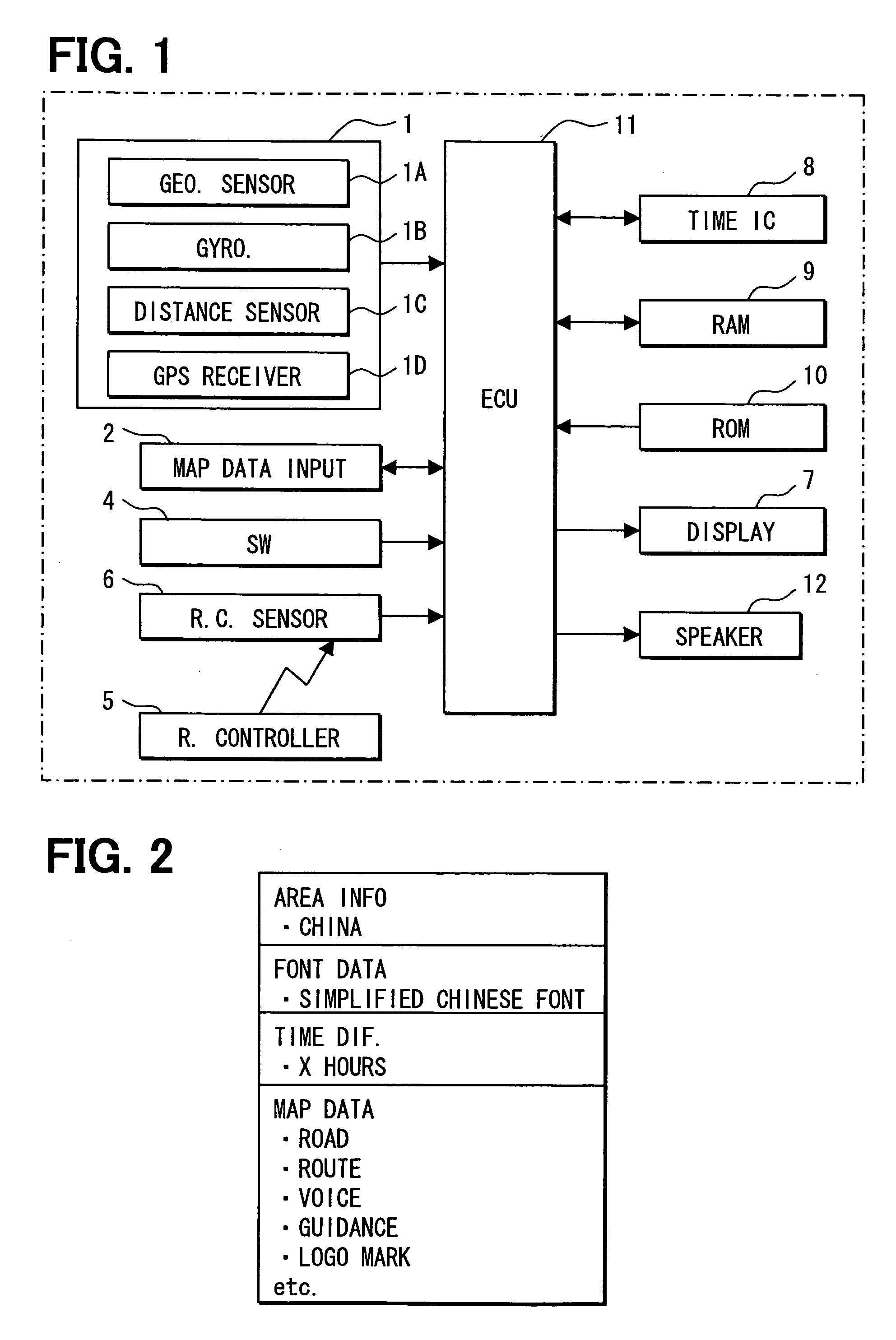 Map display device and navigation system therewith