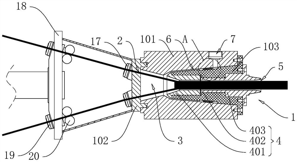 Cabling filling material injection device and injection method