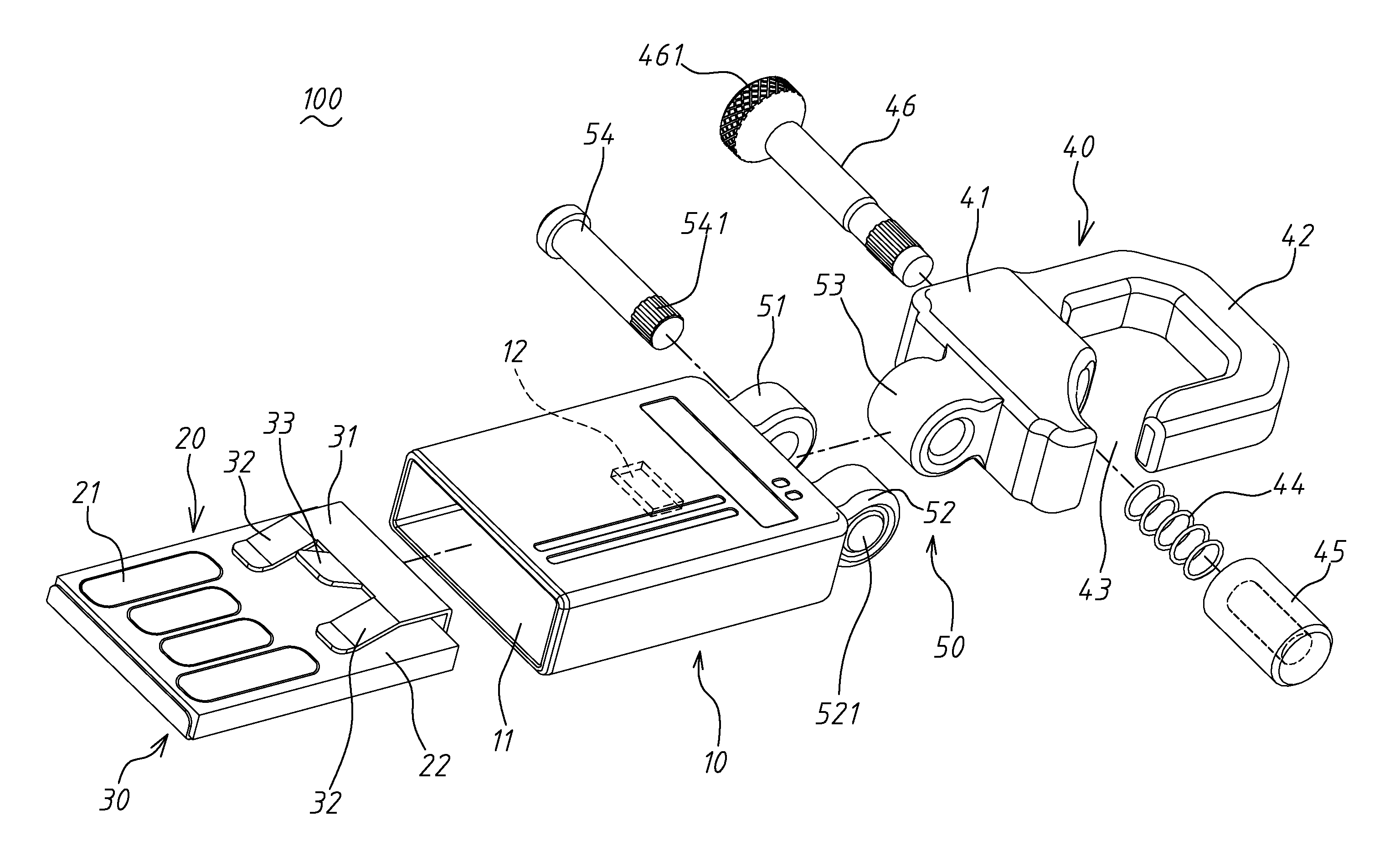 USB memory stick with a hinged safety hook