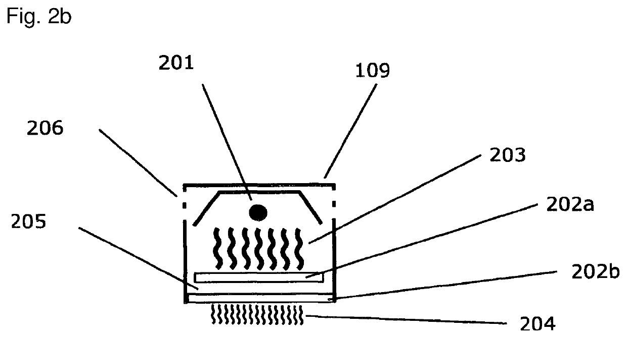 Process and apparatus for producing 3D moldings comprising a spectrum converter