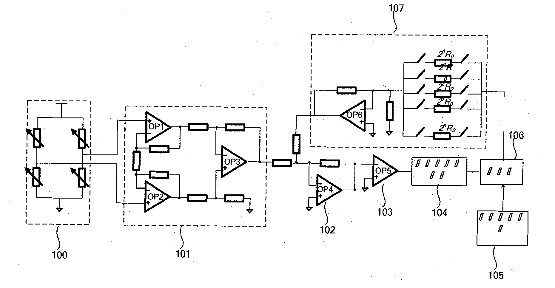 Piezoresistive sensor circuit capable of automatically correcting zero-bias