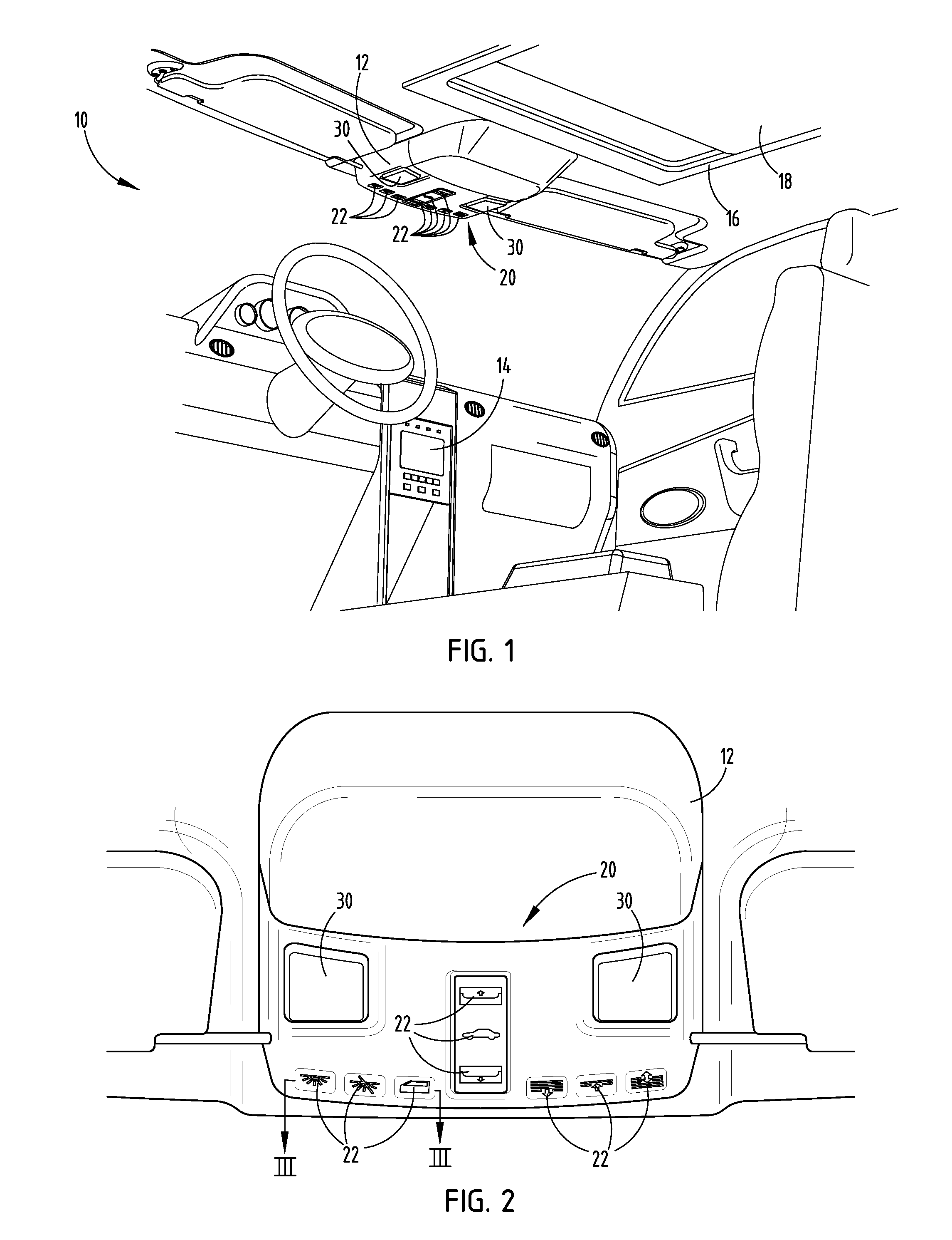 Proximity switch assembly and activation method having virtual button mode