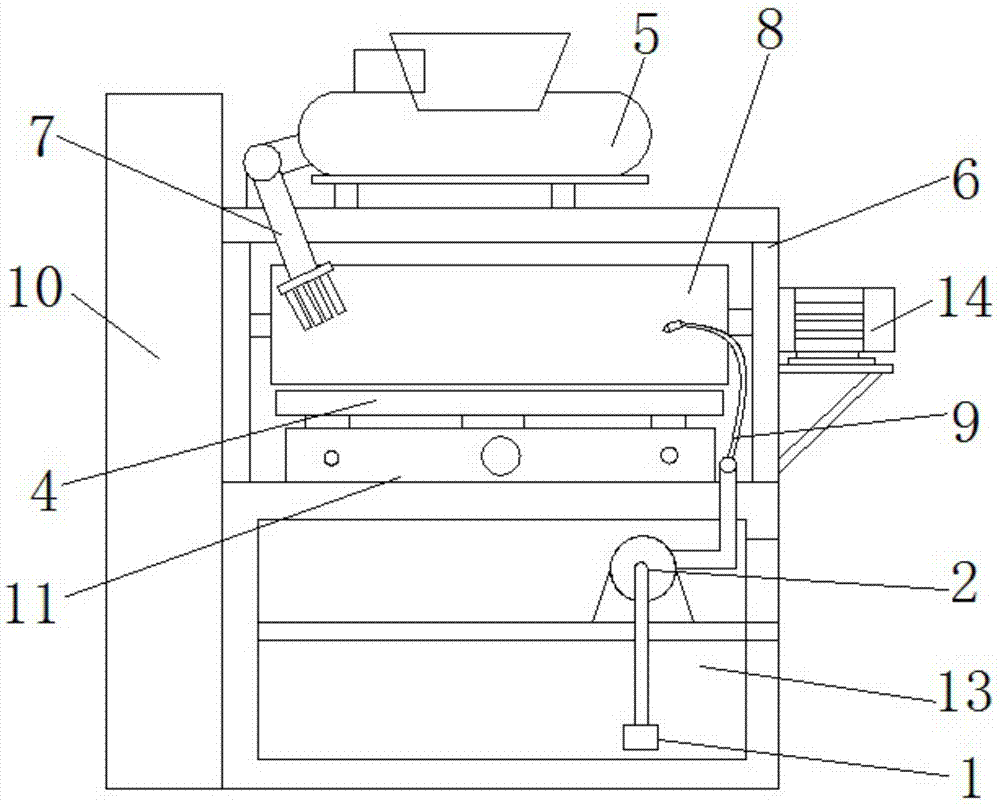 Scrap accumulation prevention type semi-automatic reciprocating polishing device