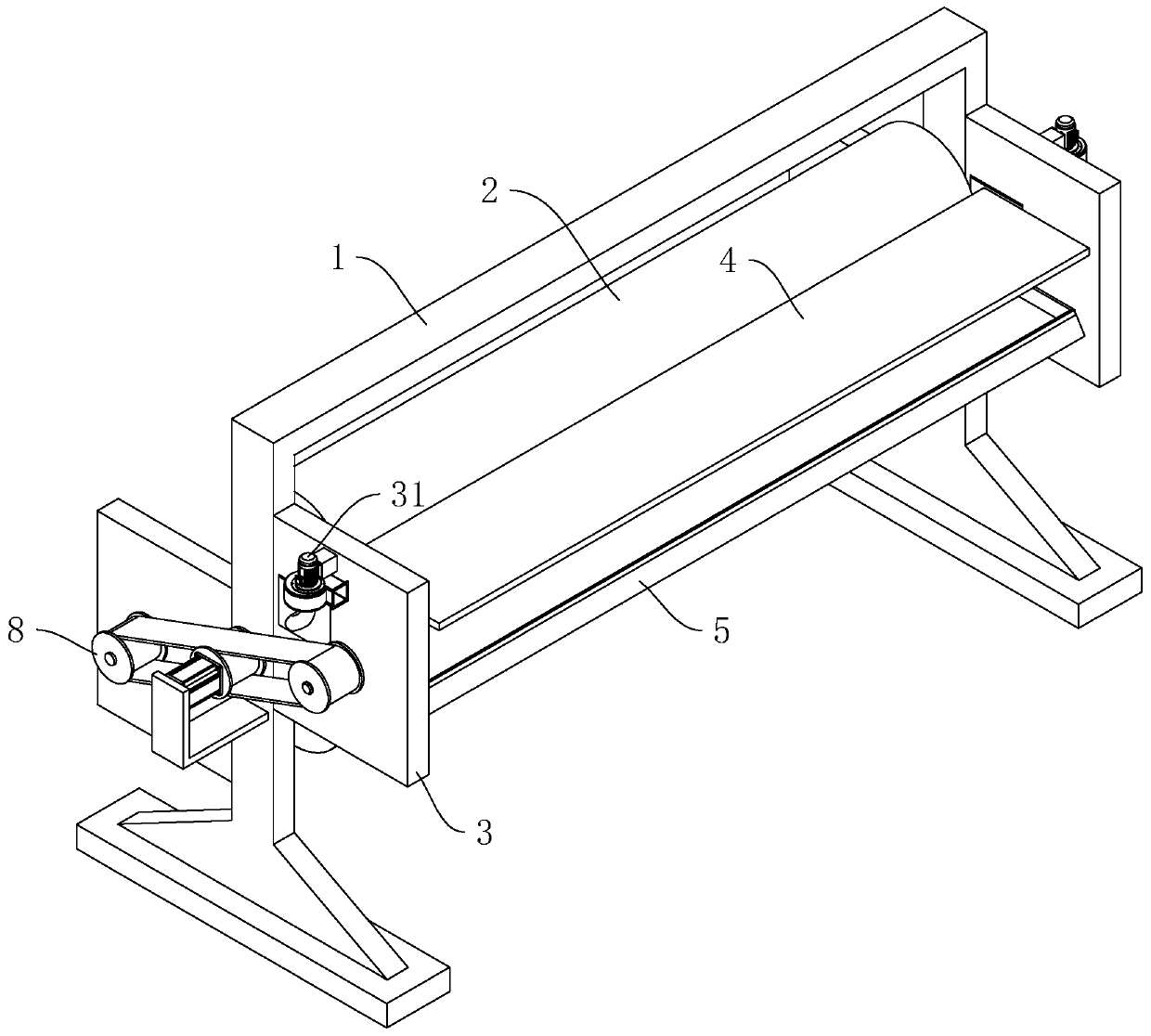 Natural luster finishing machine for warp-knitted ultrasoft sofa fabrics and production process thereof