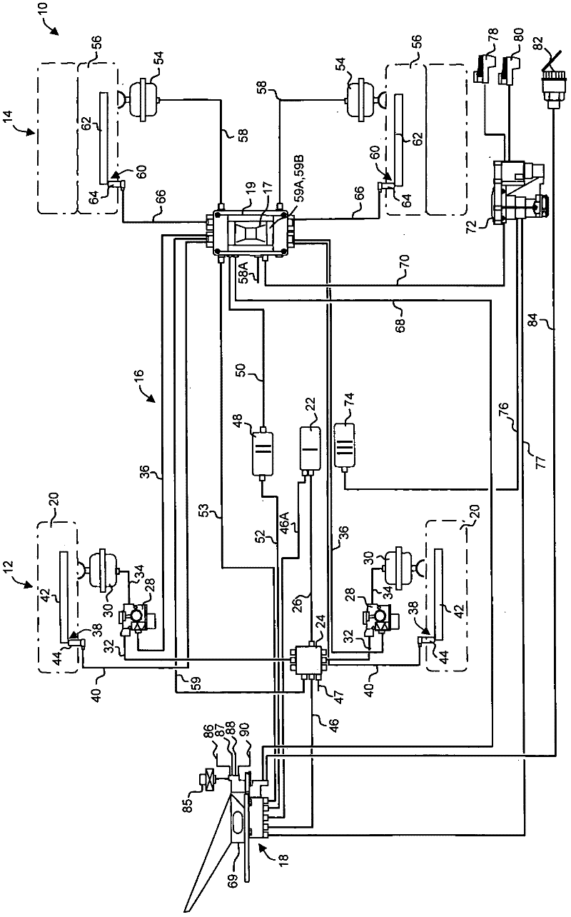 Control device for the brake system of a vehicle