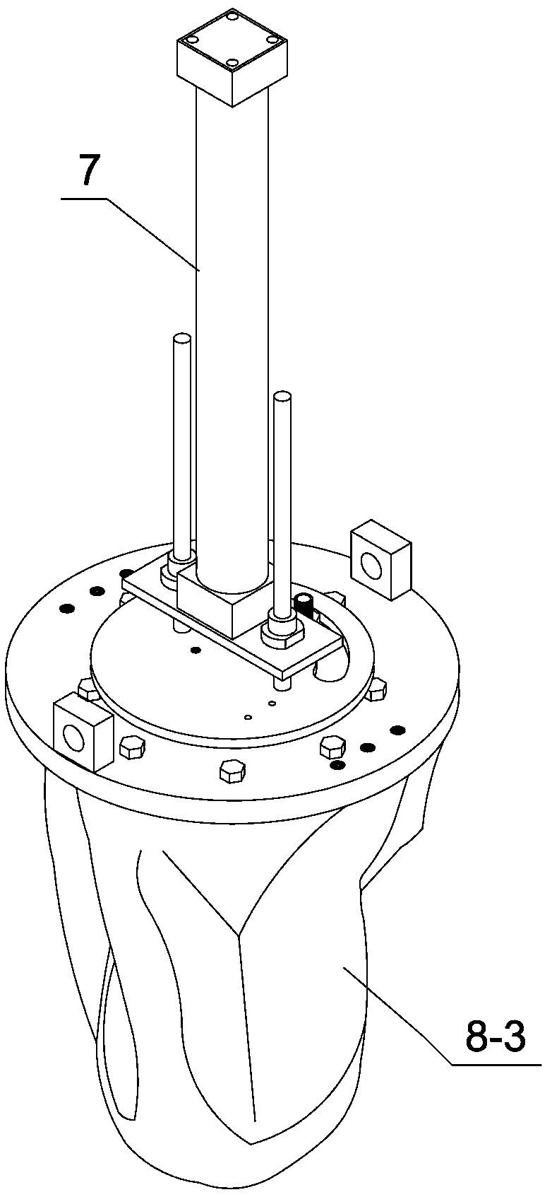 Mold closing device of bulletproof helmet sheet paving machine