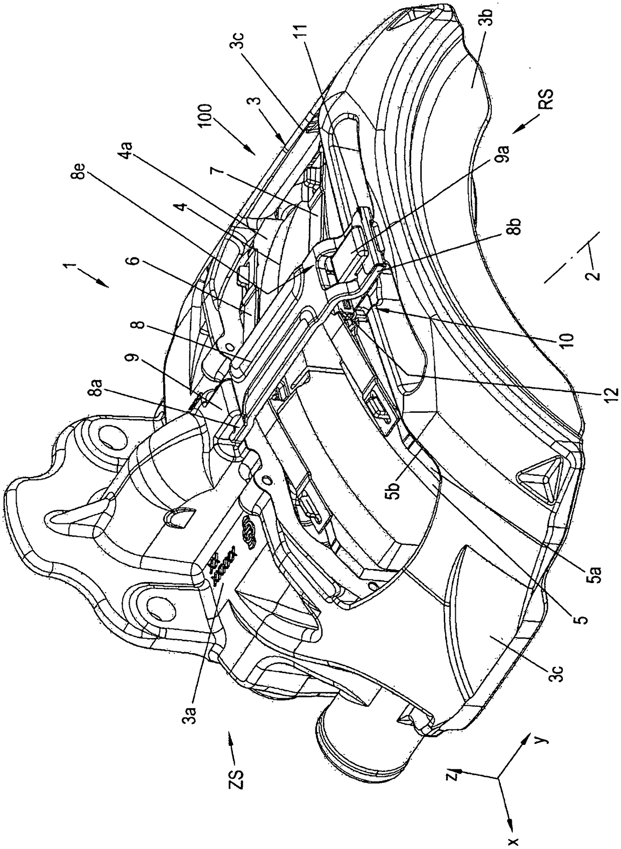 Disk brake having a pad-retaining clip and a securing device, and brake pad set