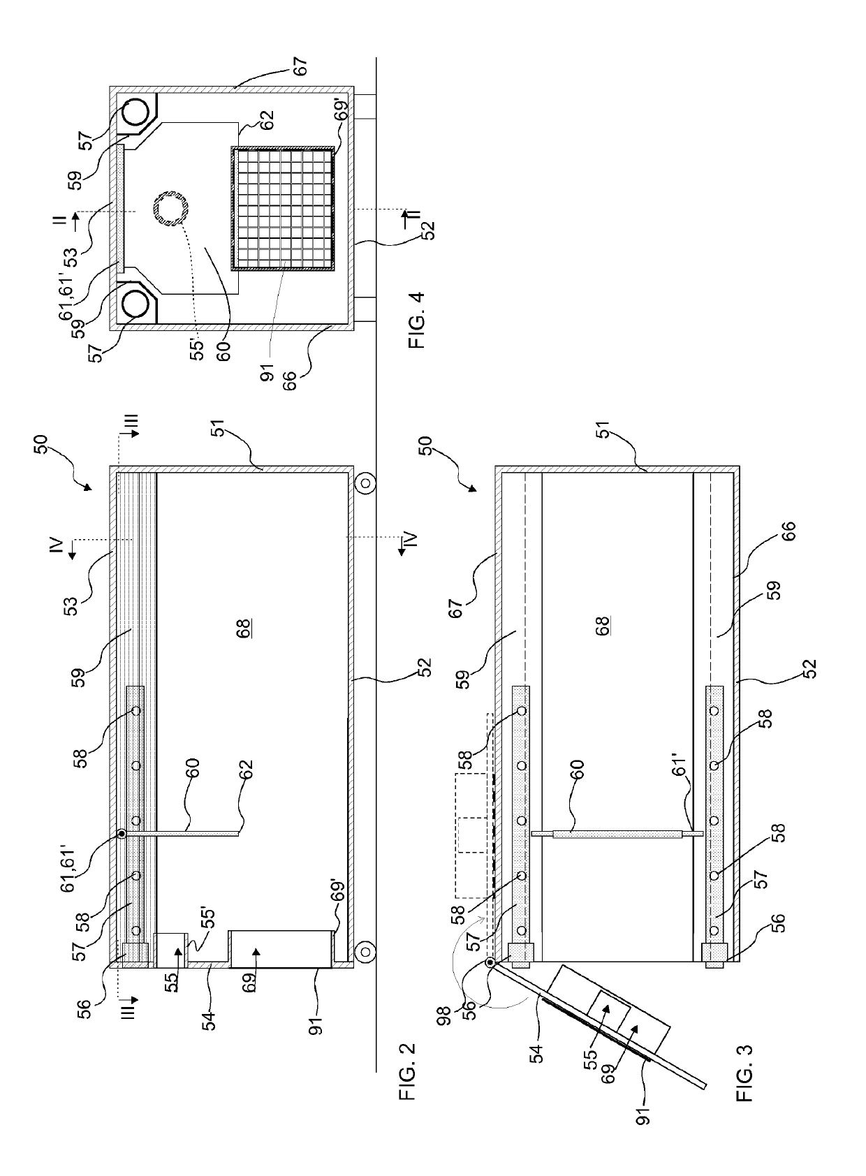 Apparatus for processing material, and waste container/separating device