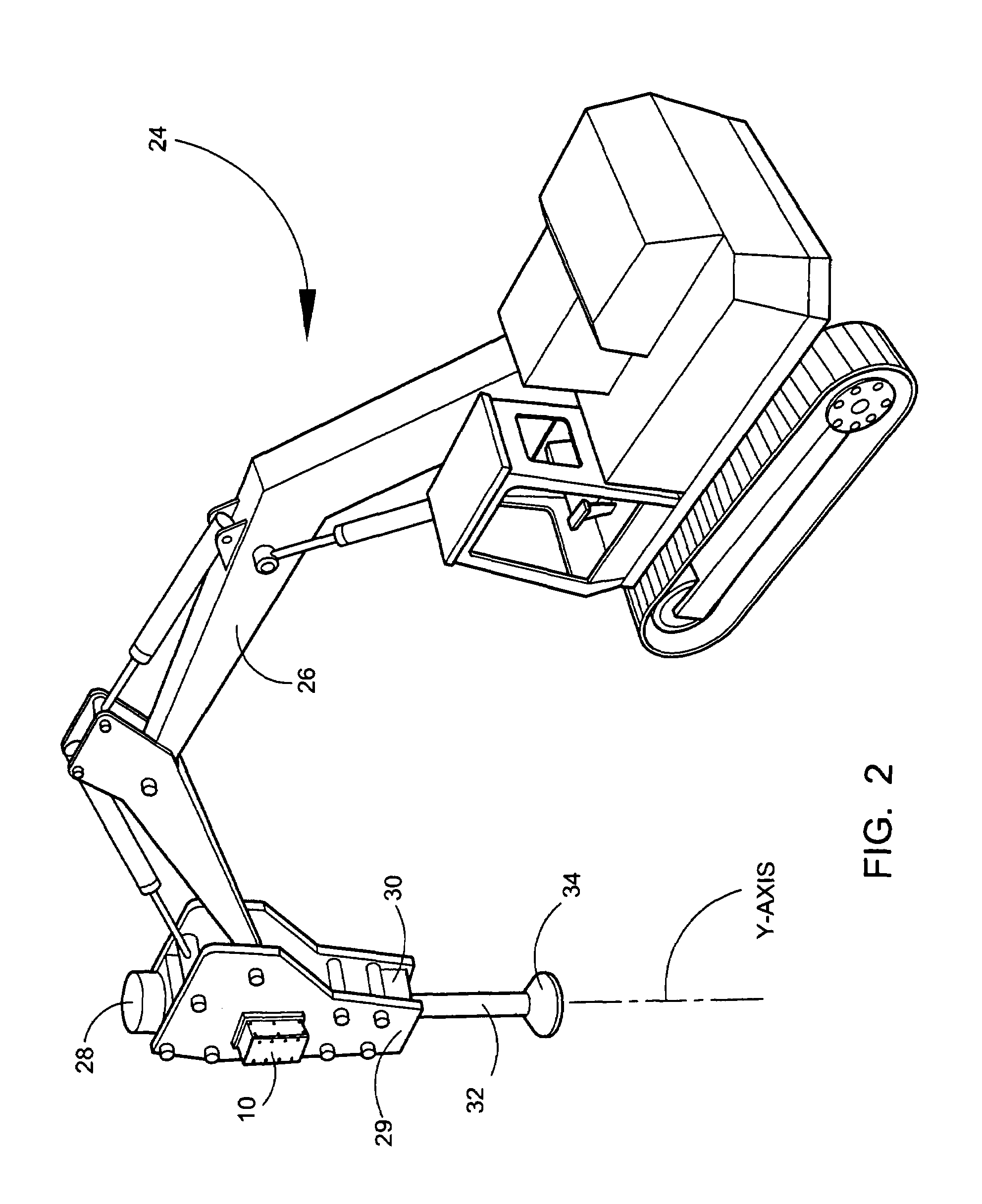 Displacement instrument for determining the modulus of a material