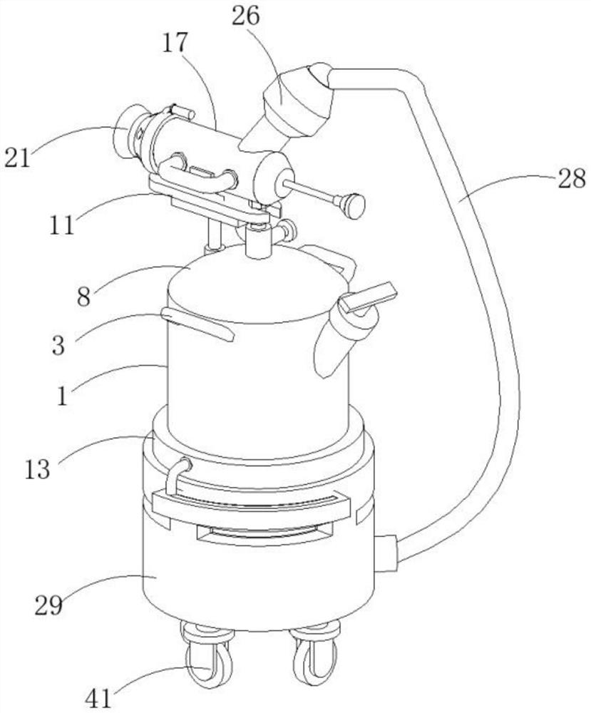 Blast burner oxygen supply device for heating in glass teacup production