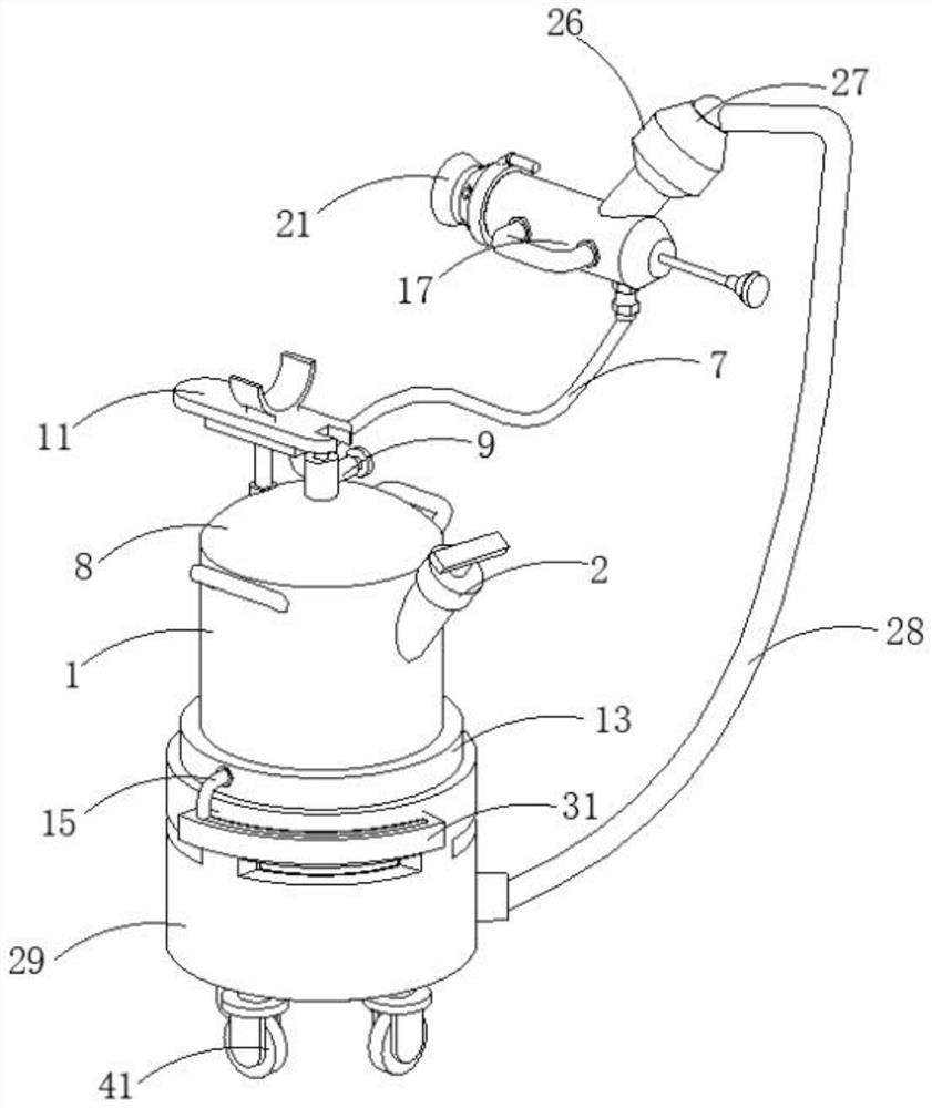 Blast burner oxygen supply device for heating in glass teacup production