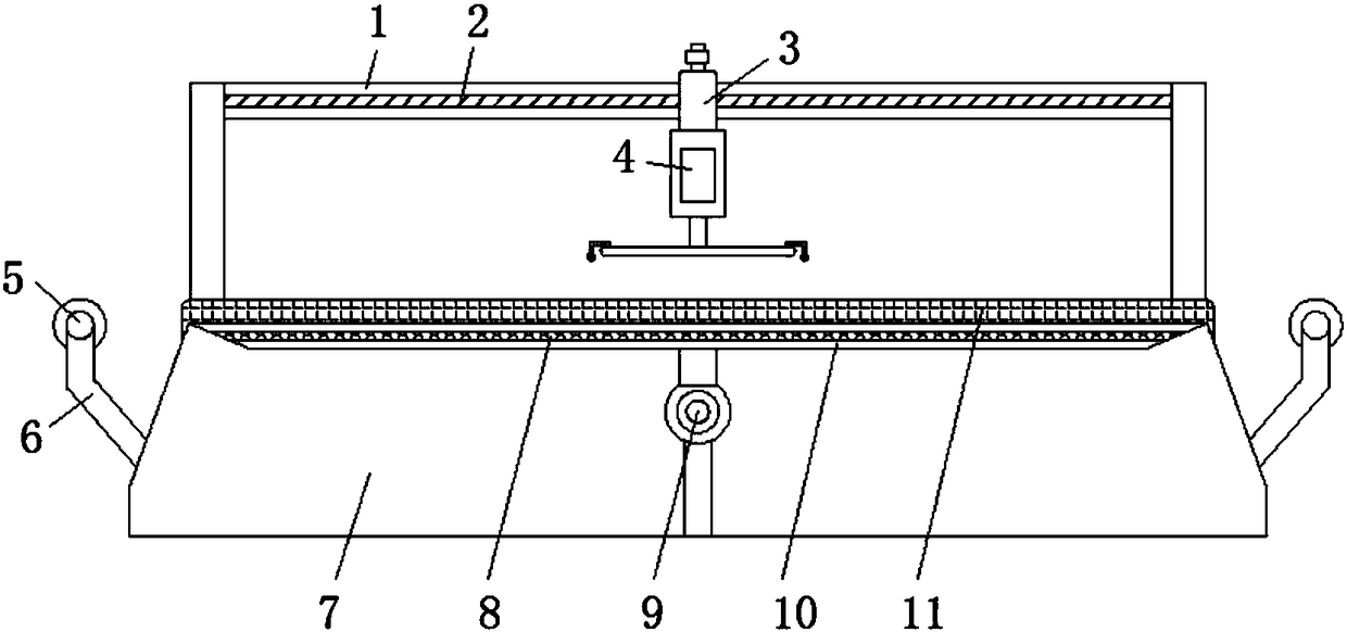 Preheating and flattening device for fabric processing