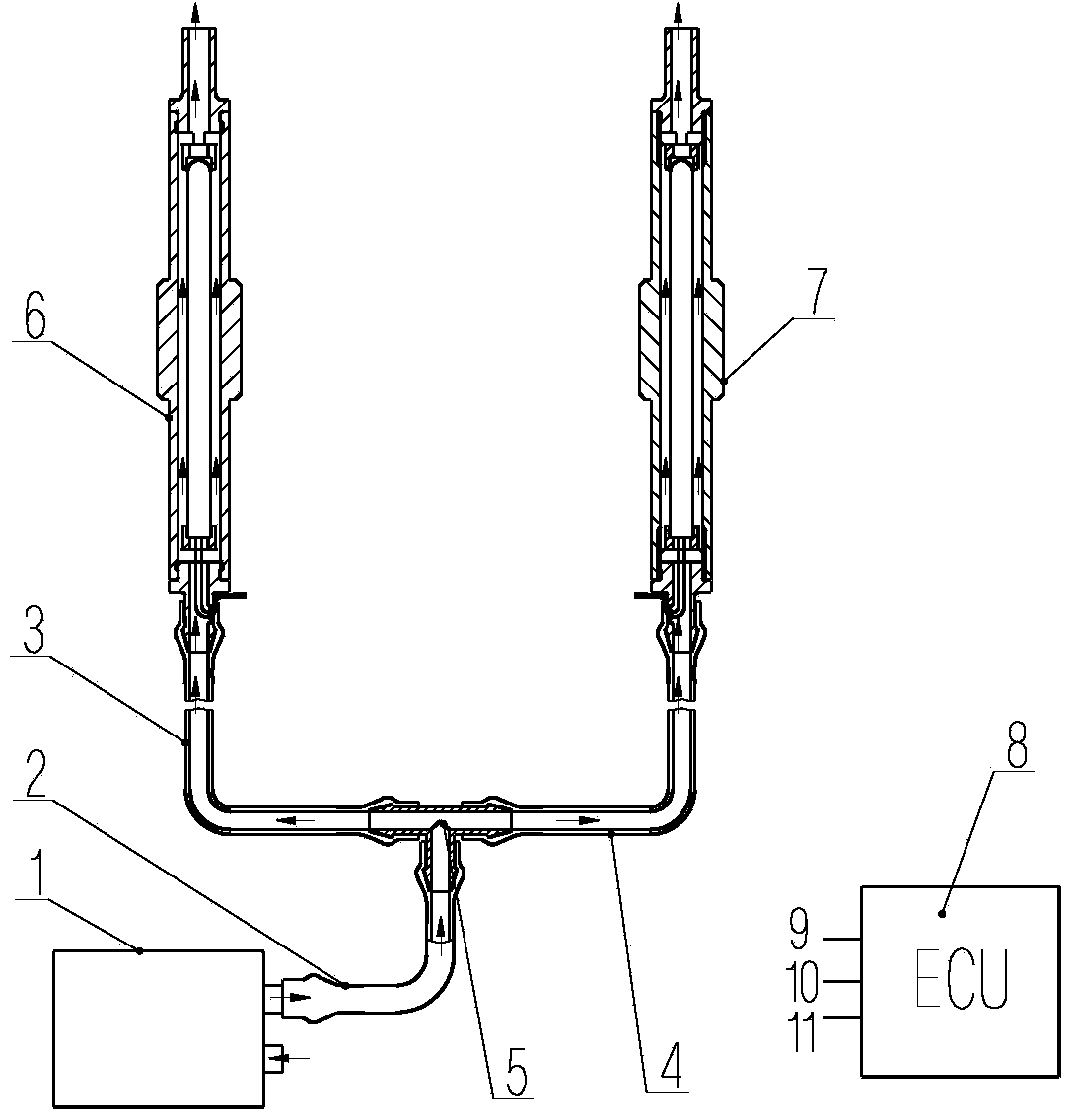 Electric heating and blowing defrosting device for optical window