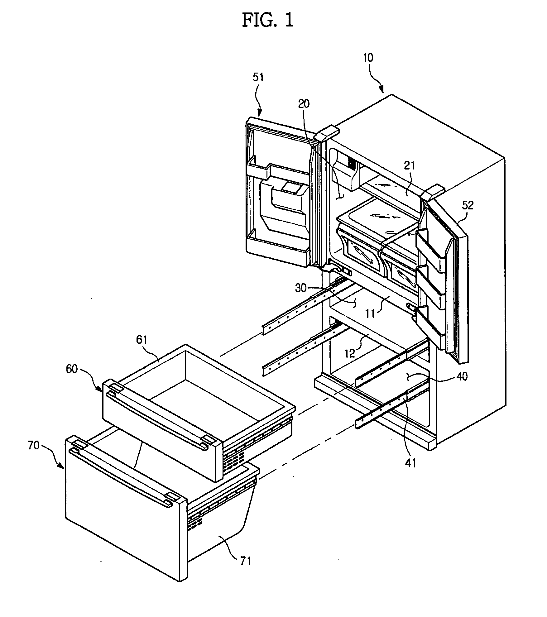 Refrigerator having door opening apparatus