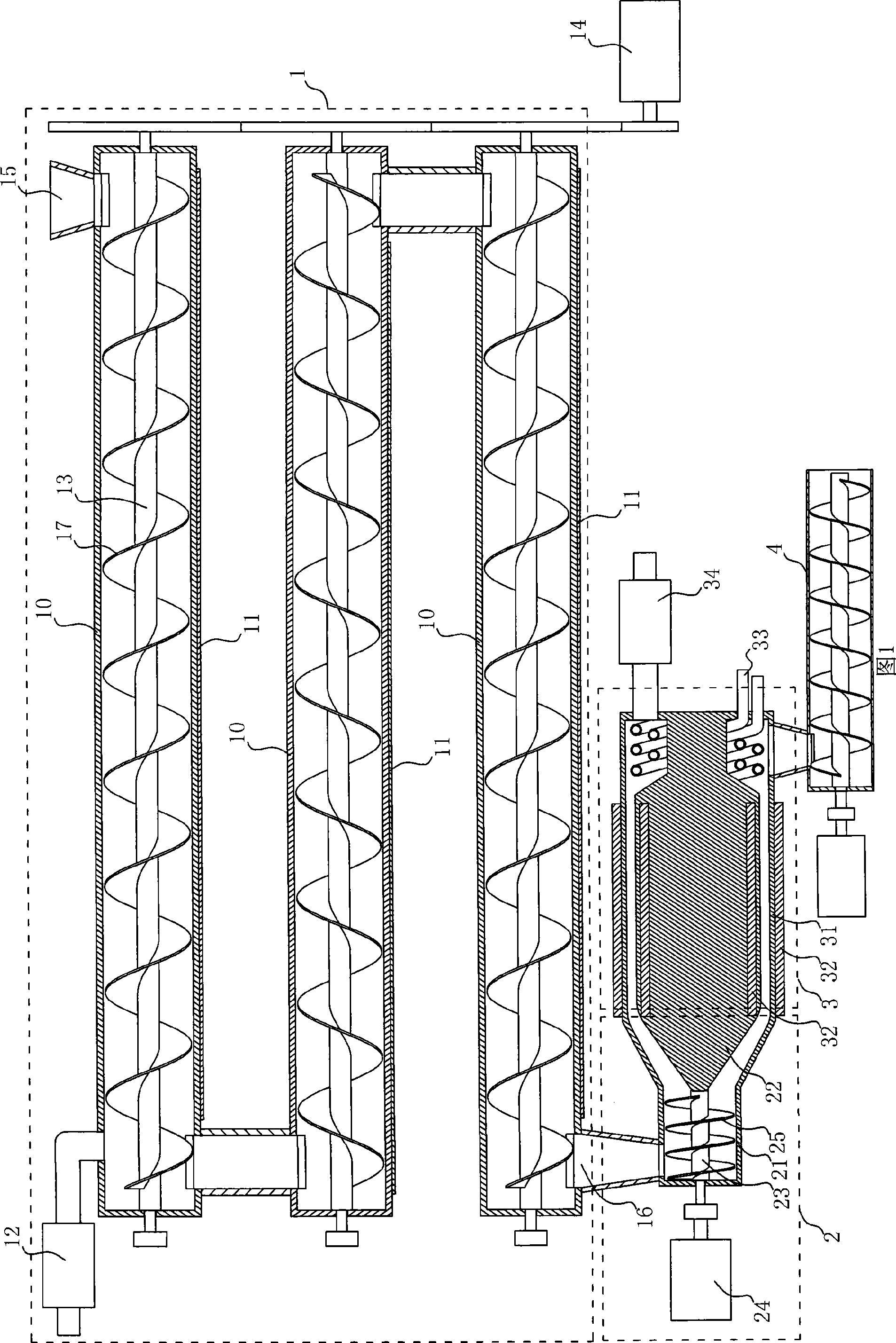 Handling arrangement for recovering and utilizing organic solid rubbish